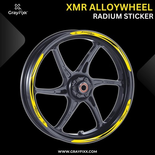 Alloy wheel Radium Sticker for XMR | Made in Premium Radium with FPF (Fade Protection Film), Waterproof, Precut Sticker, Pack Of 12